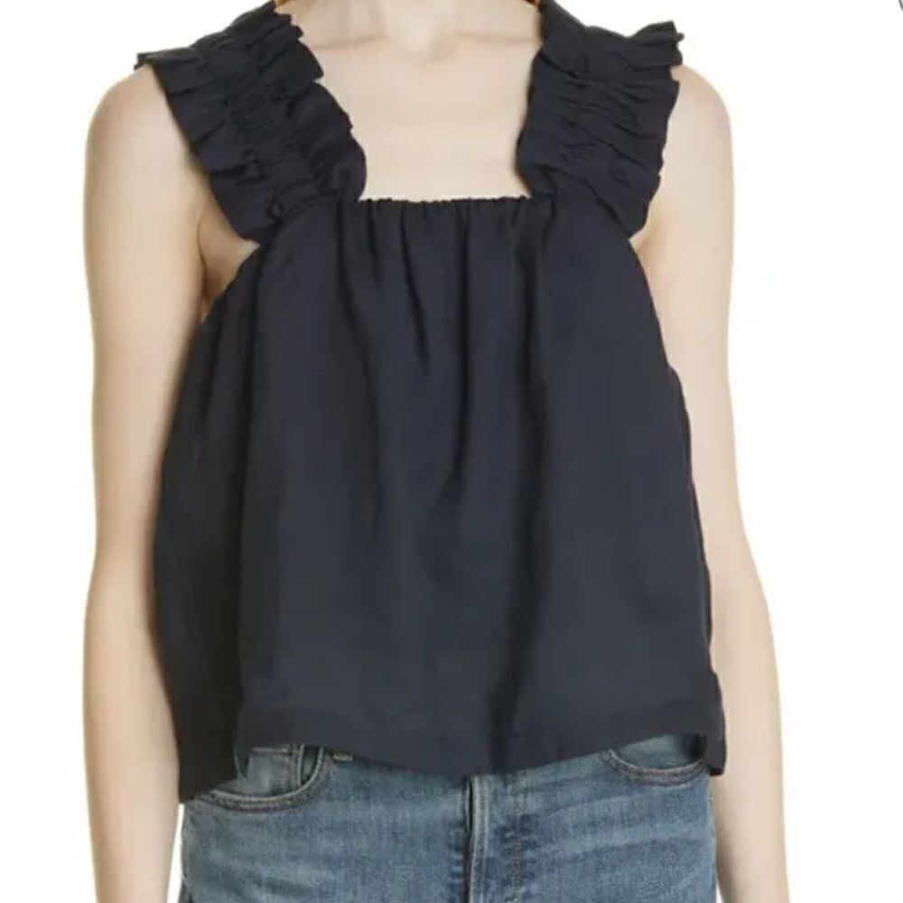 FRAME Women's Ruffle Strap Tank Top Small $268 - Picture 10 of 10